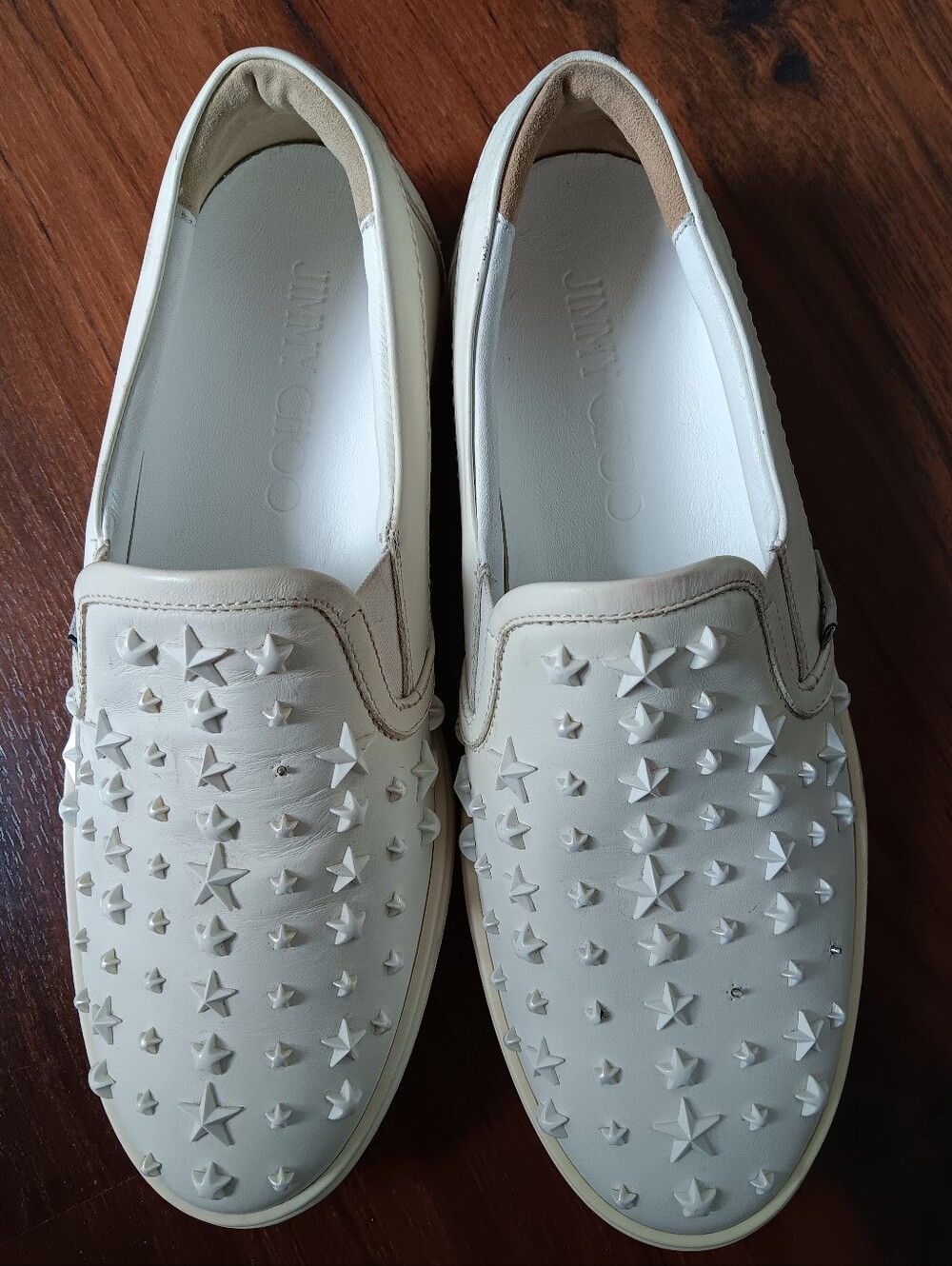 Jimmy Choo Women's White Leather slip On Sneakers